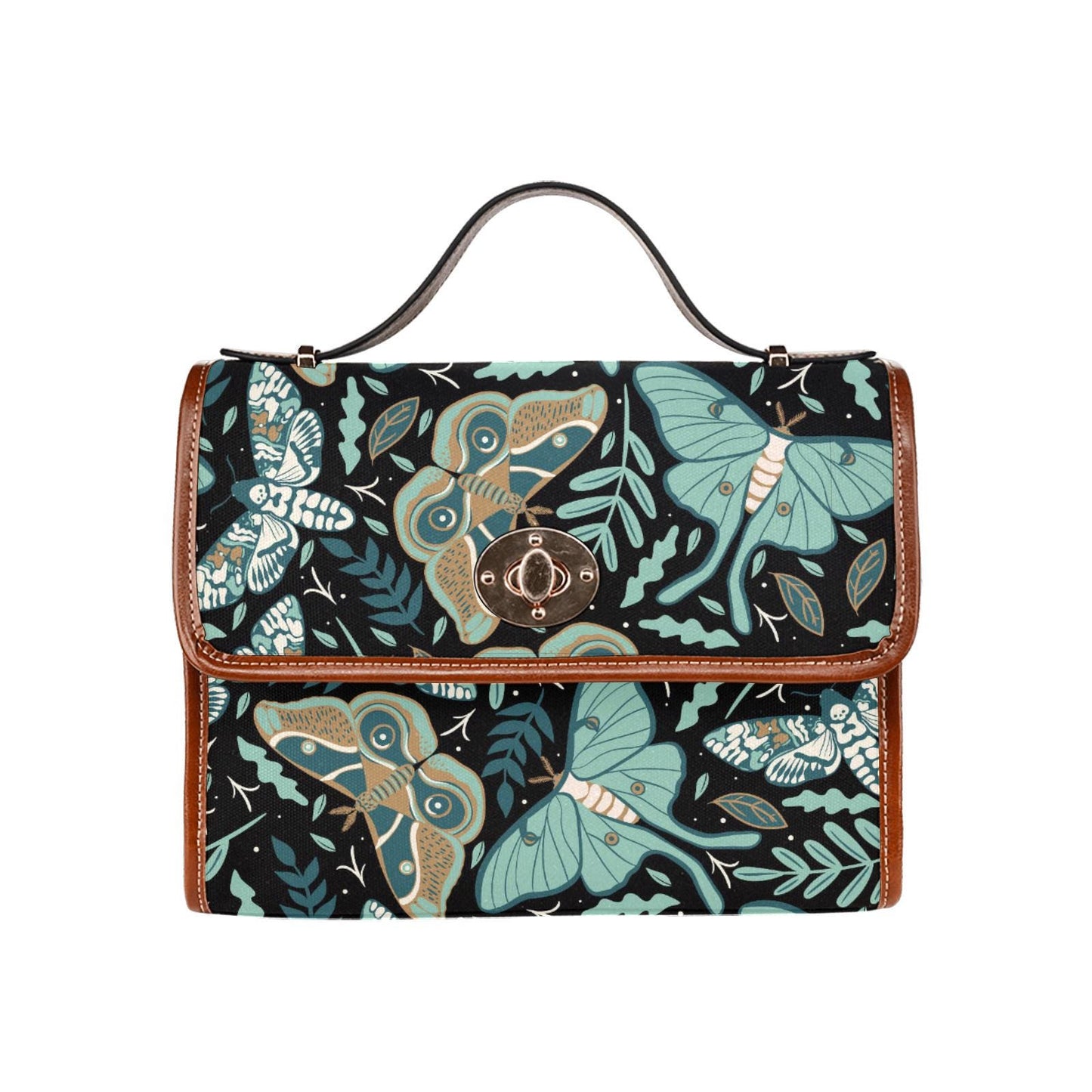 Dark Academia Moths Crossbody Bag – Gothic Vintage Butterflies