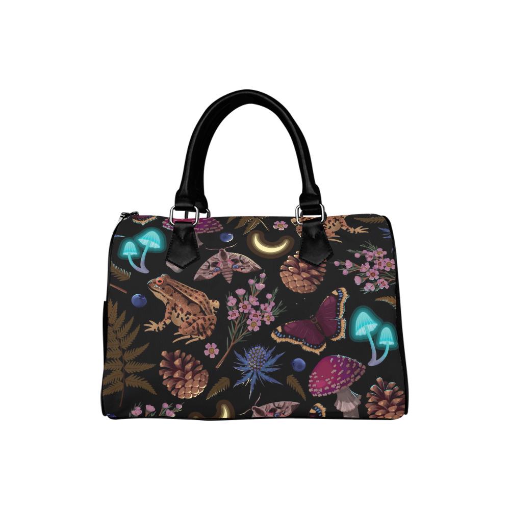 Dark Academia Forest Barrel Handbag – Mushroom Toad Moon Gothic Purse