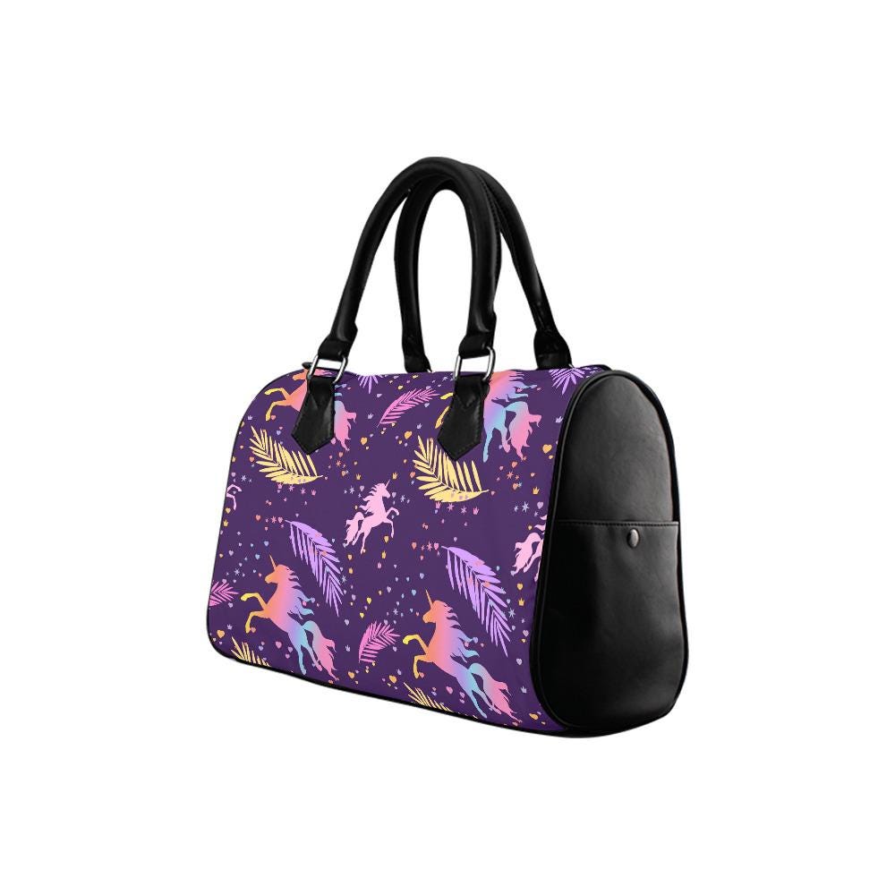Purple Pink Unicorn Barrel Handbag – Fairycore Everyday Top Handle Purse