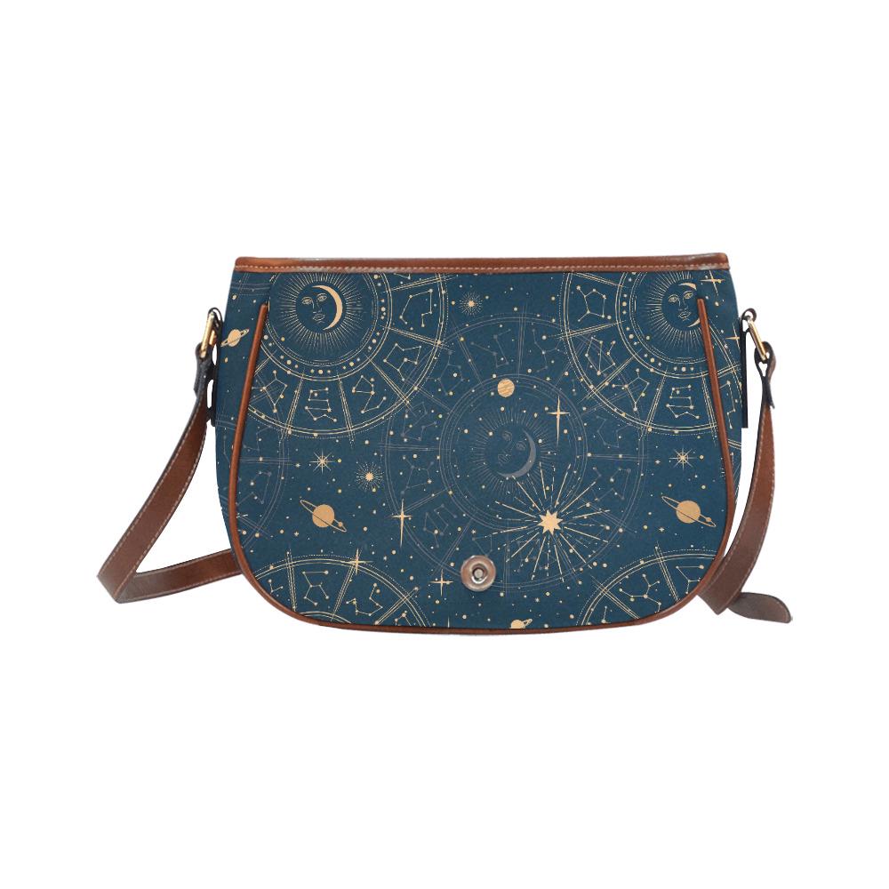 Astrology Planets Saddle Bag - Dark Academia Gothic Crossbody Handbag
