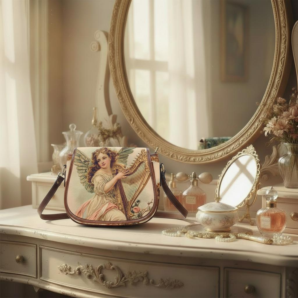 Baroque Angel Vintage Saddle Bag - Vintage Style Crossbody Handbag