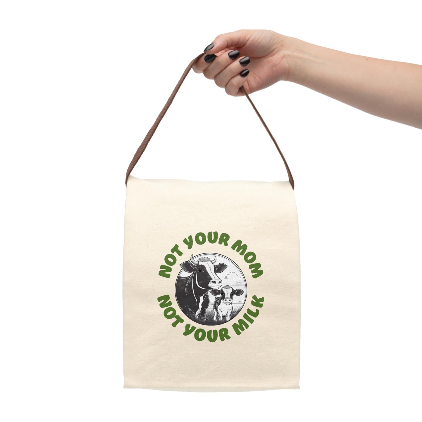 Eco-Friendly Cotton Canvas Lunch Bag: Vegan Animal Activists Reusable Tote