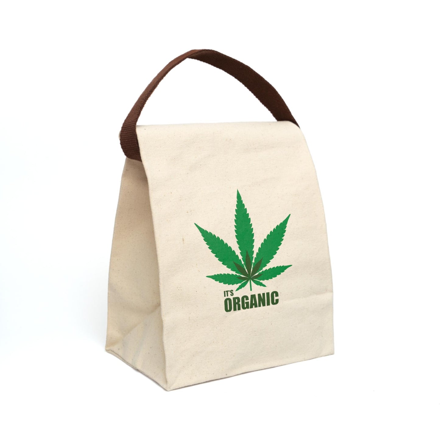 Organic Weed Cotton Canvas Lunch Bag: Eco-Friendly Green Leaf Tote