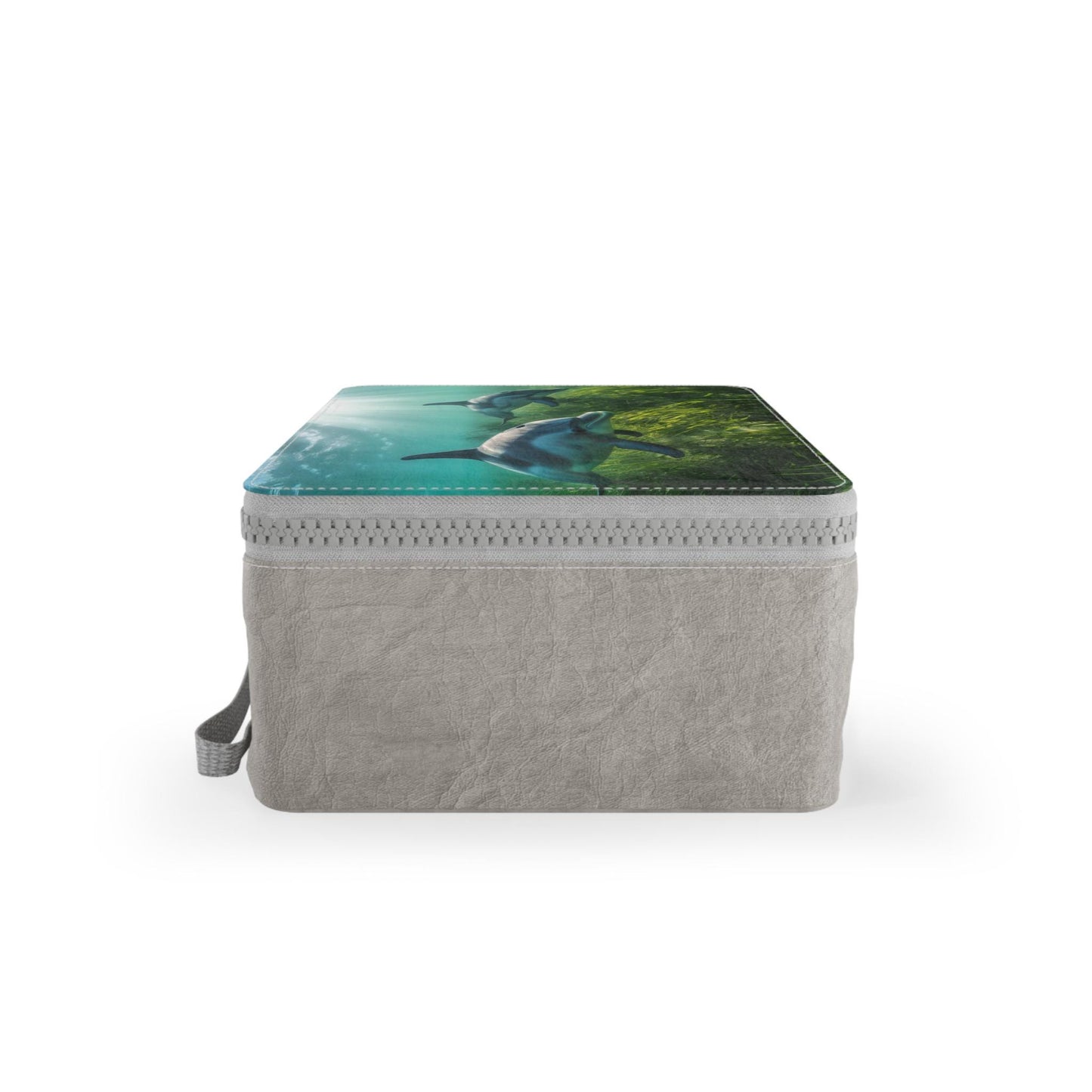 Dolphin Print Paper Lunch Bag: Eco-Friendly Reusable Food Storage