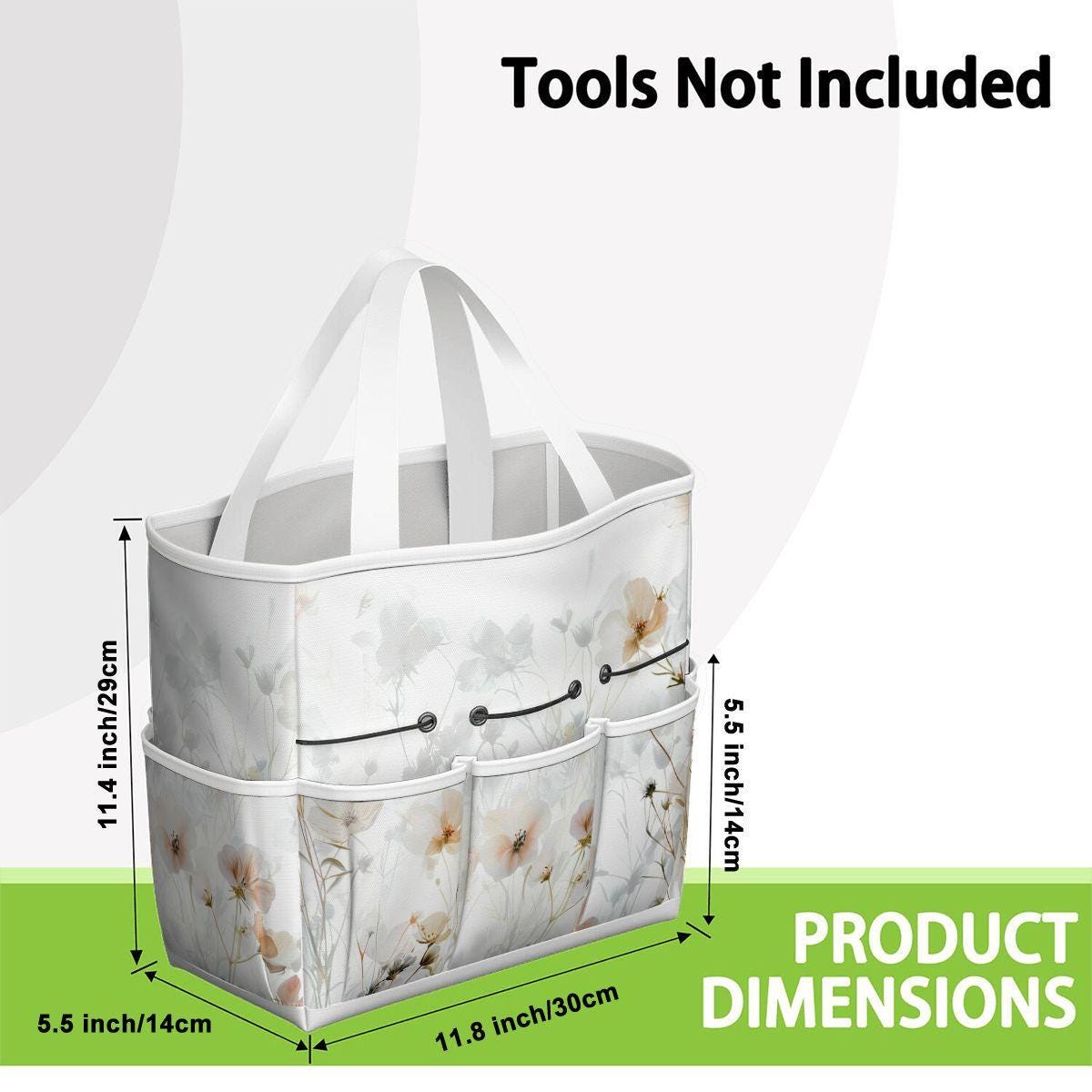 White Translucent Flowers Gardening Tool Organizer Bag – Garden Lover's Gift
