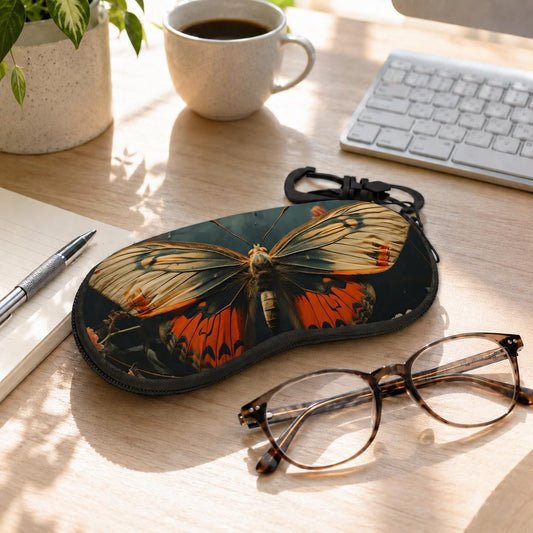 Boho Butterfly Eyeglasses Soft Case – Dark Academia Sunglasses Zipper Pouch