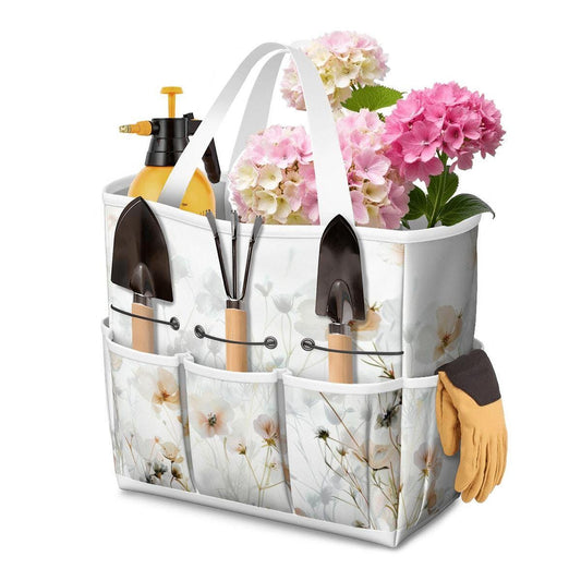 White Translucent Flowers Gardening Tool Organizer Bag – Garden Lover's Gift
