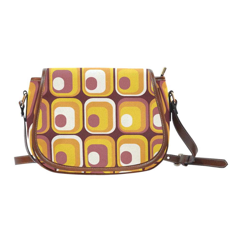 Retro 70s Midcentury Saddle Bag - Vintage Hippie Style Crossbody