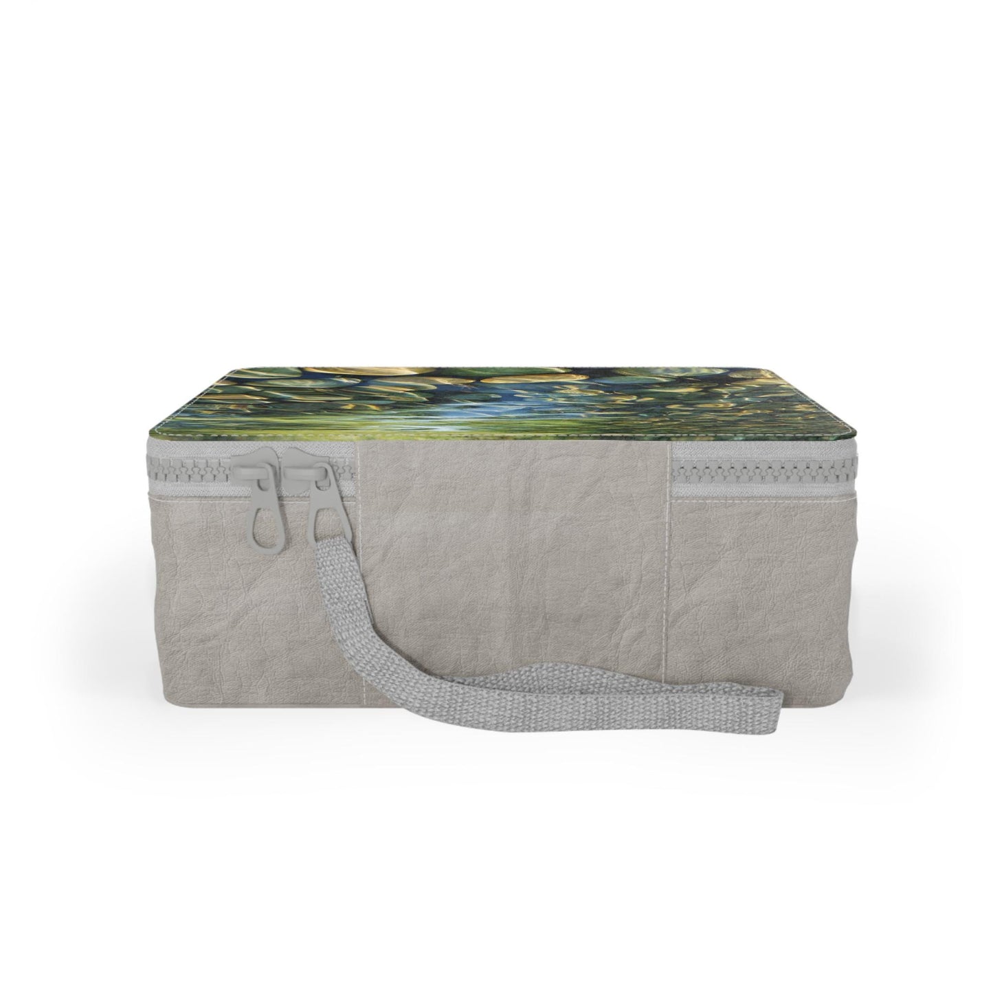 Eco-Friendly Paper Lunch Bag: Zen Water Stones Design, Reusable Food Storage