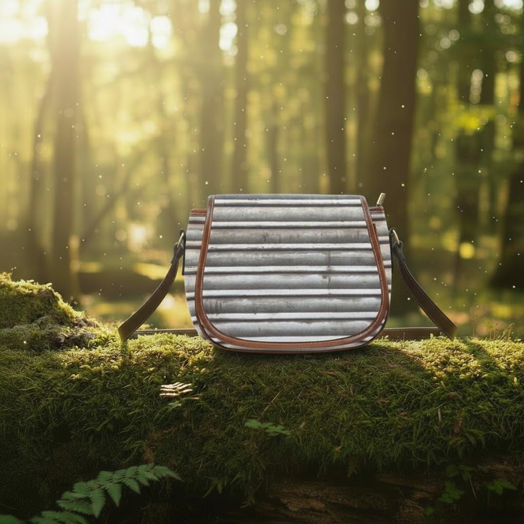 Alternative Garage Door Saddle Bag - Grunge Industrial Crossbody Handbag