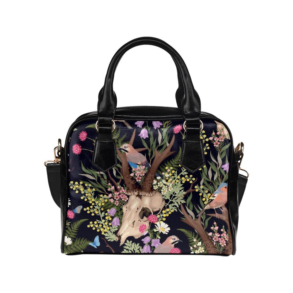 Dark Academia Shoulder Handbag – Vintage Style Vegan PU Leather Handbag