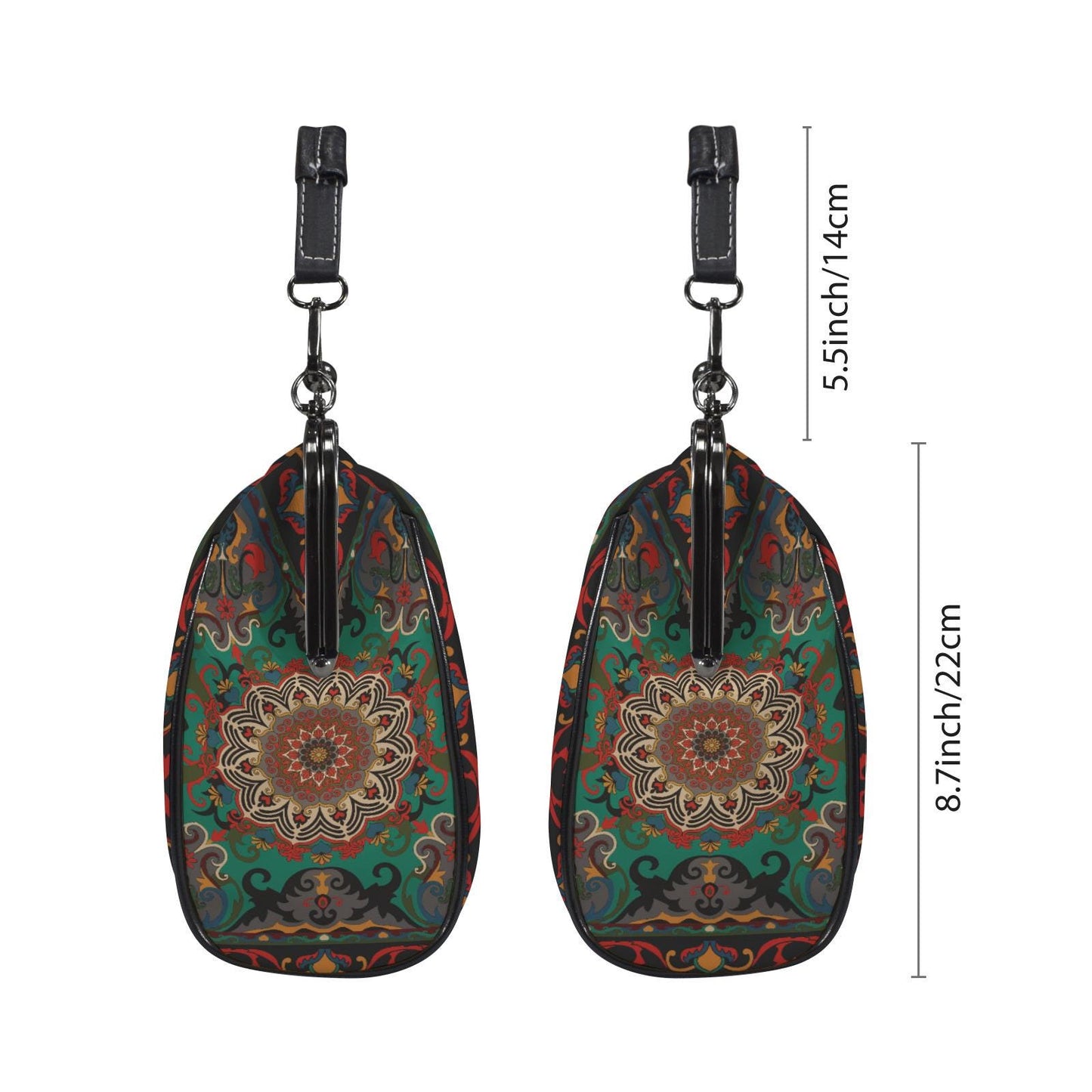 Boho Mandala Kisslock Shoulder Bag – Persian Medallion Crossbody Handbag