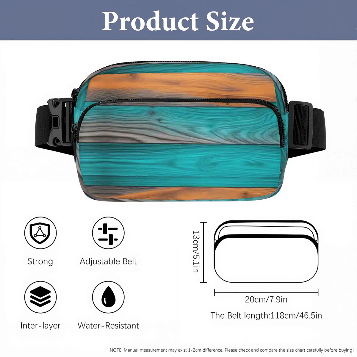 Faux-Wood Style Fanny Pack – Travel & Everyday Belt Bag