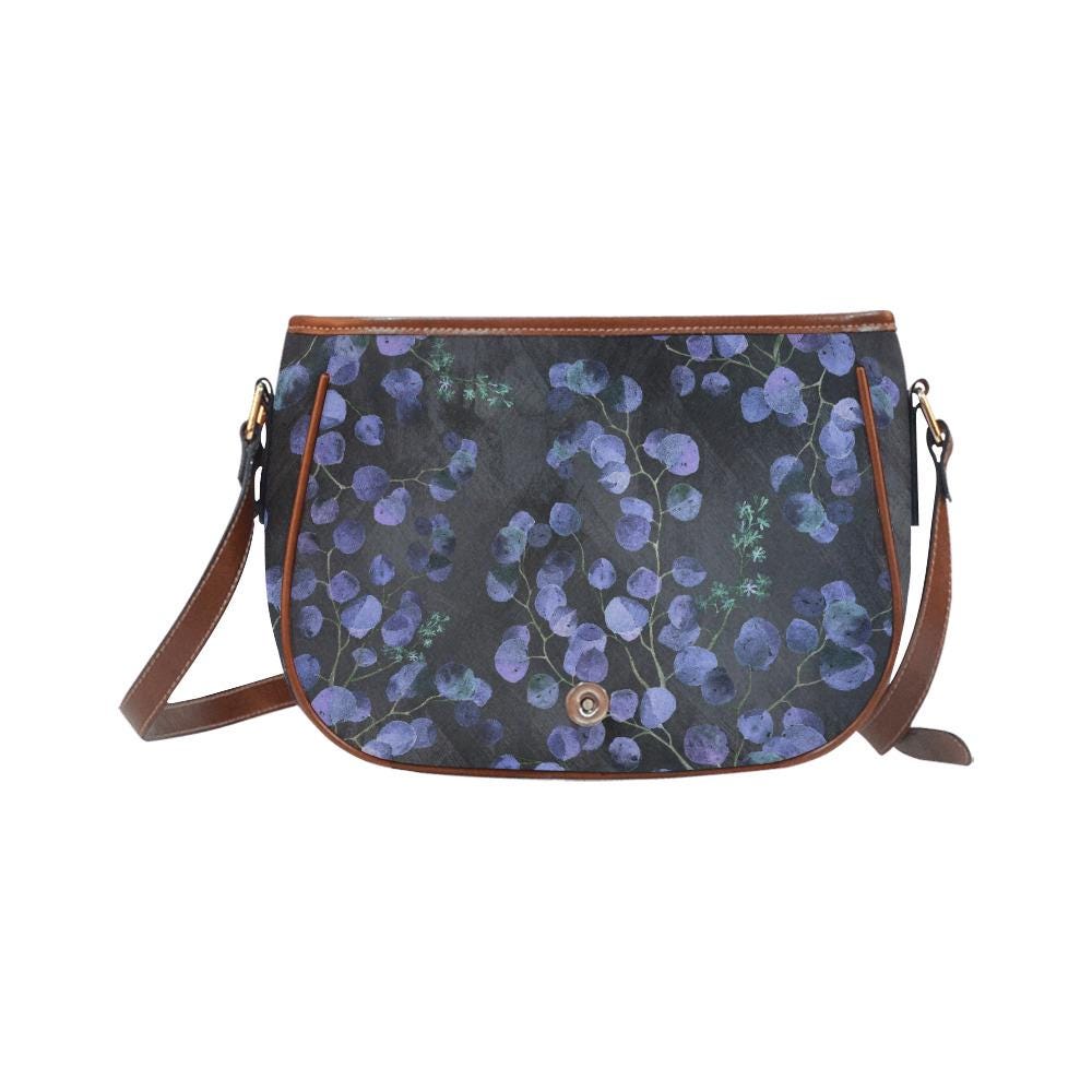 Bolso de montar de eucalipto nocturno – bandolera vintage de estilo dark academia