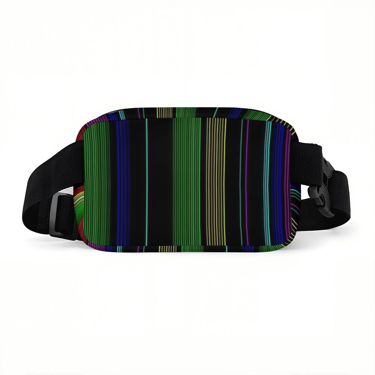 Retro 80s Striped Pattern Fanny Pack – Hands-Free Belt Bag