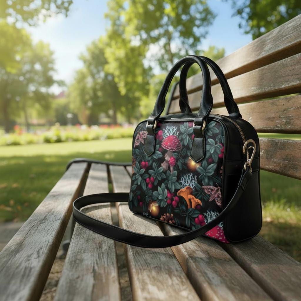 Mushroom Forest Toadstool Shoulder Handbag – Dark Academia Handbag