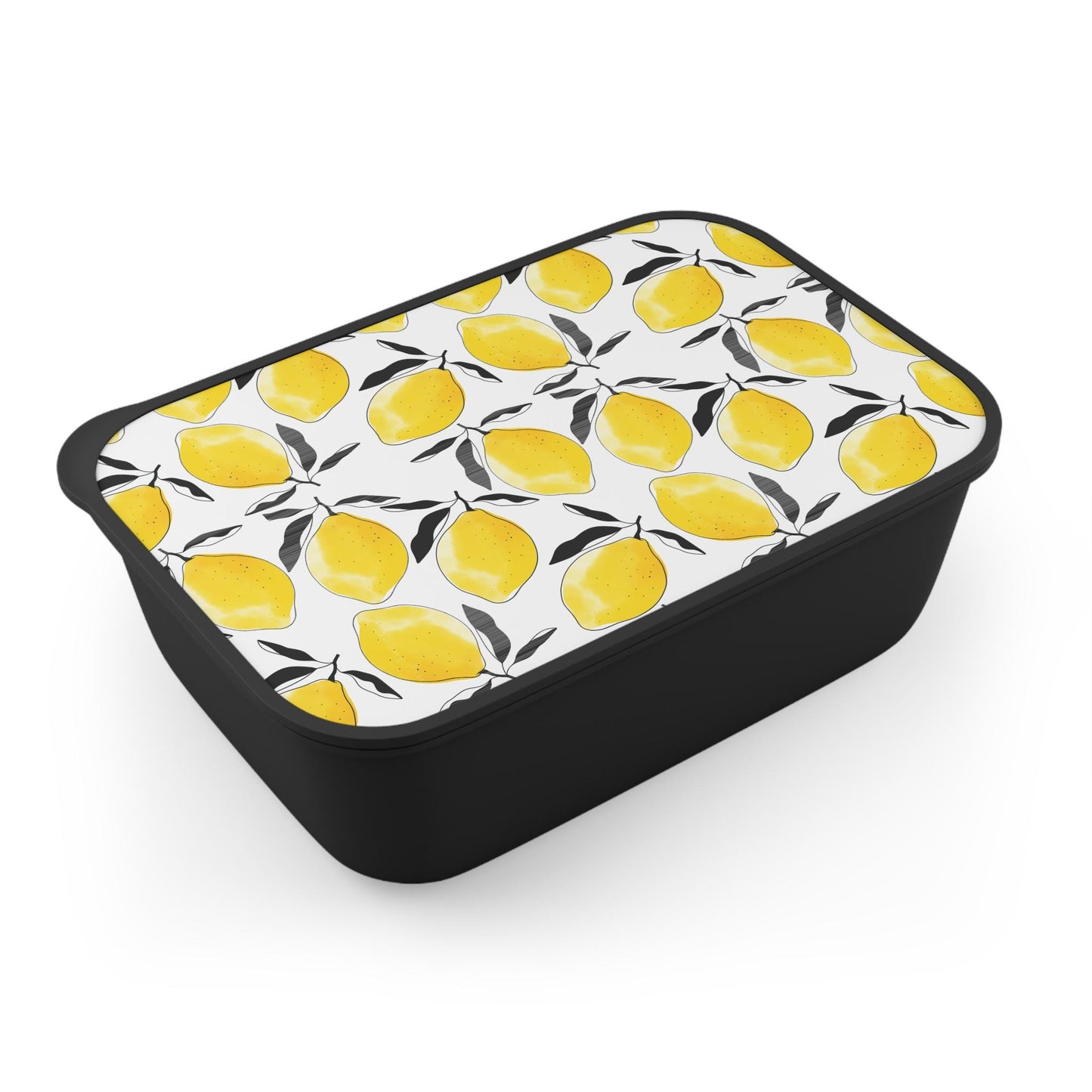 Retro Lemons Vegan Bento Box: 60s Style Bioplastic Lunch Container