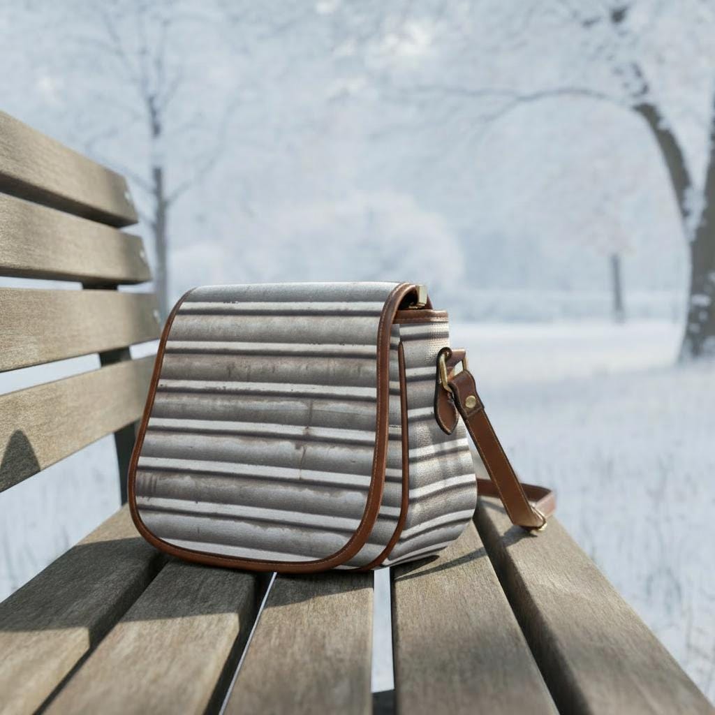 Alternative Garage Door Saddle Bag - Grunge Industrial Crossbody Handbag