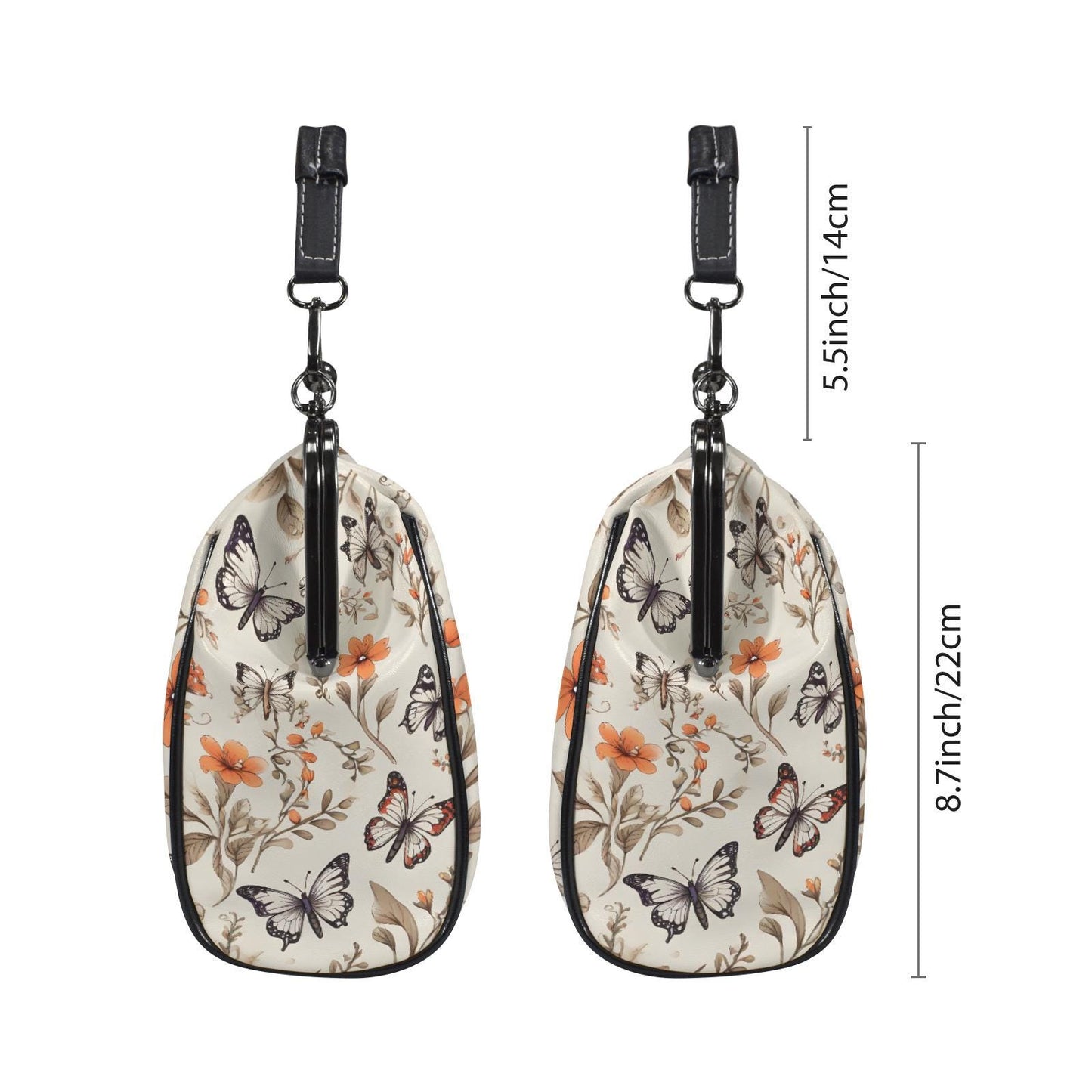 Toile de Jouy Kisslock Crossbody Shoulder Bag - Vintage Millefiori Floral Handbag