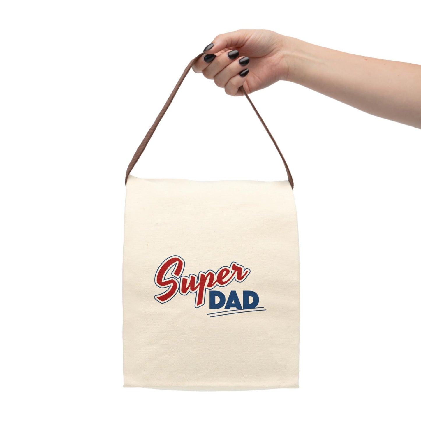 Super Dad Canvas Lunch Bag: Eco-Friendly Cotton Snack Tote, Gift For Him