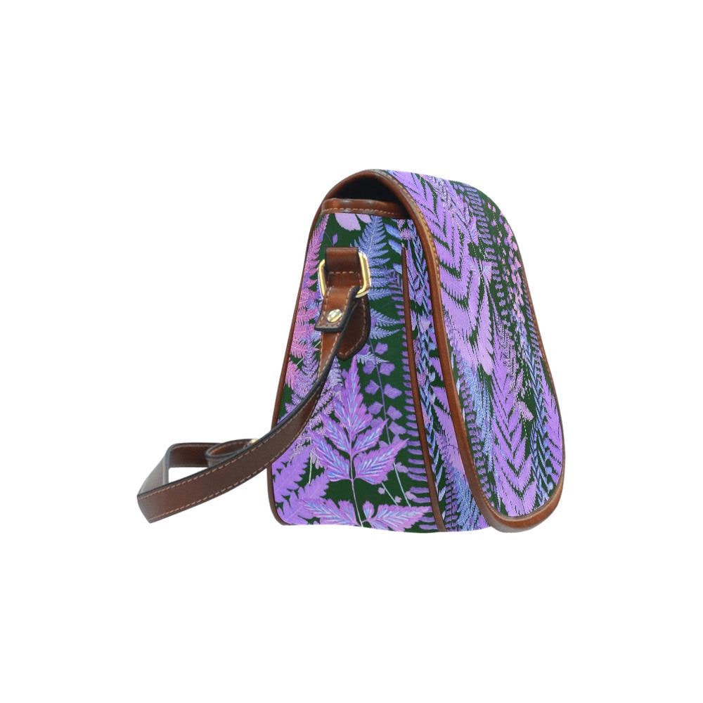Purple Fern Dark Academia Saddle Bag - Moody Forest Crossbody Handbag