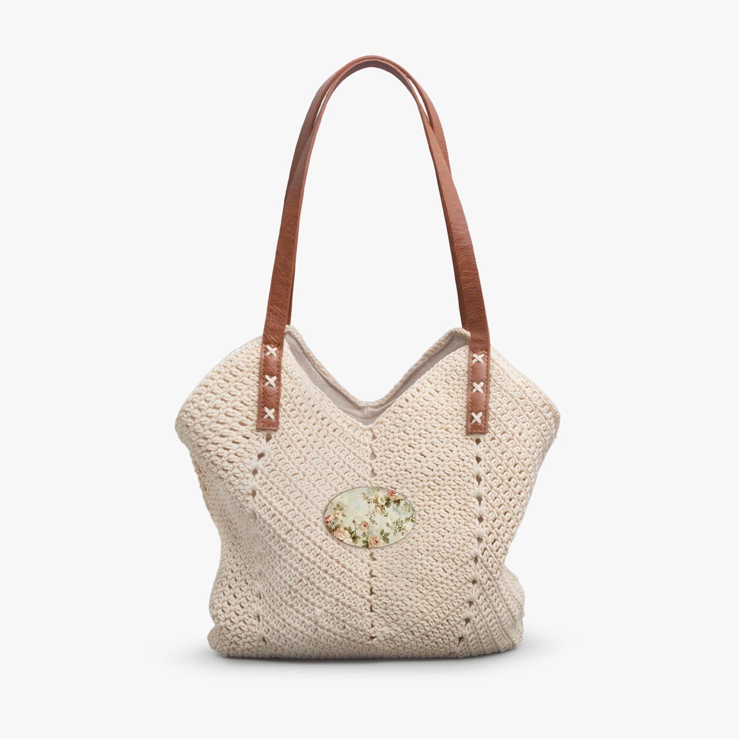 Boho Straw Shoulder Bag – Lightweight Woven Summer Handbag