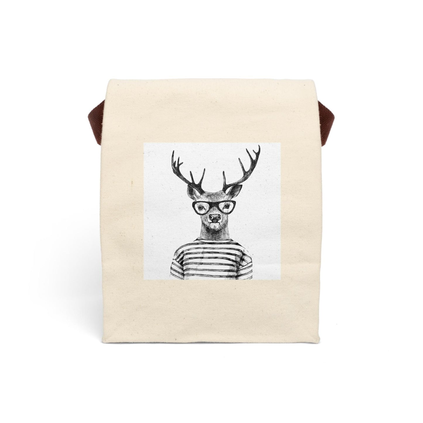 Deer Design Canvas Lunch Bag: Eco-Friendly Cotton Tote Gift