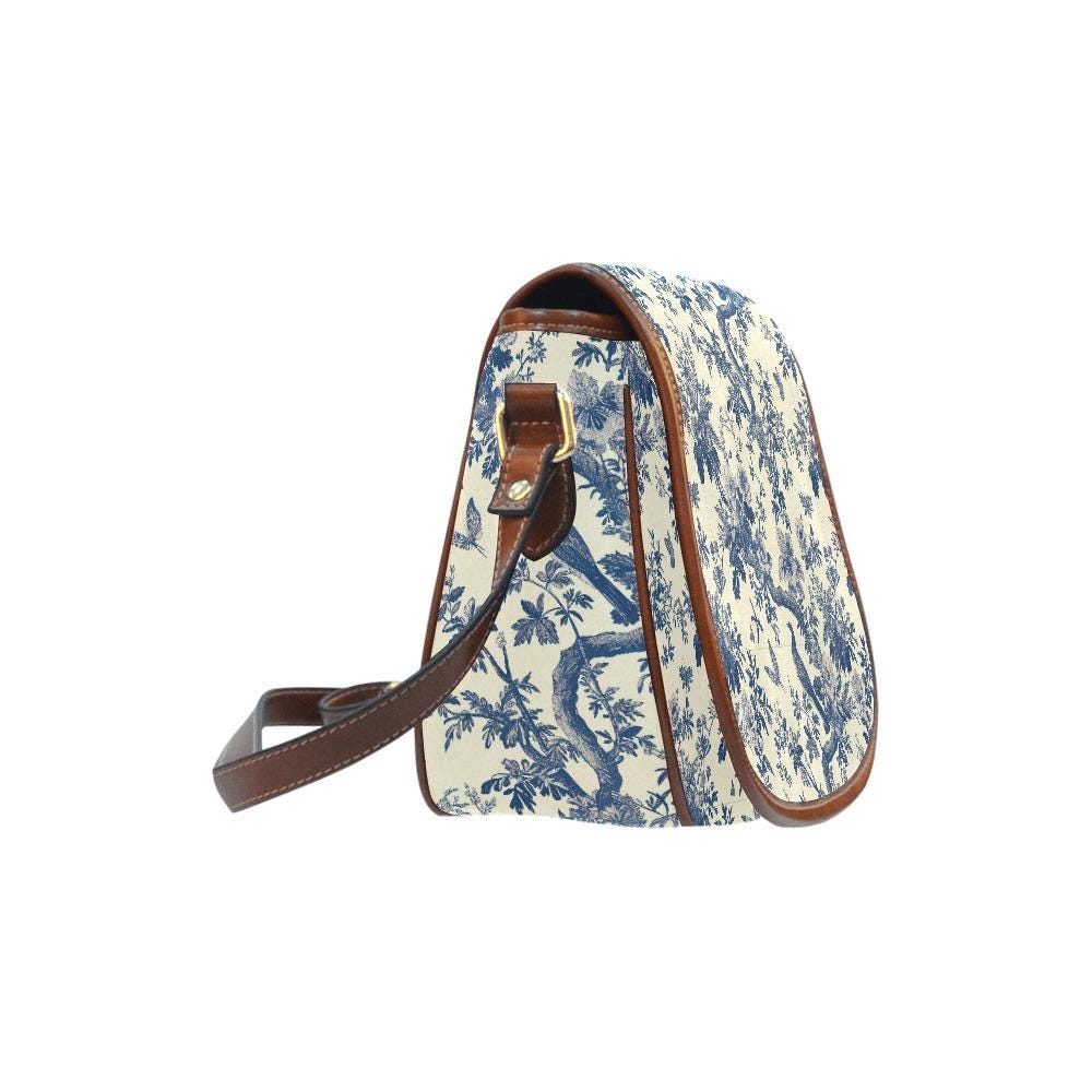 Sacoche Vintage Toile de Jouy - Bandoulière Style Vintage Français