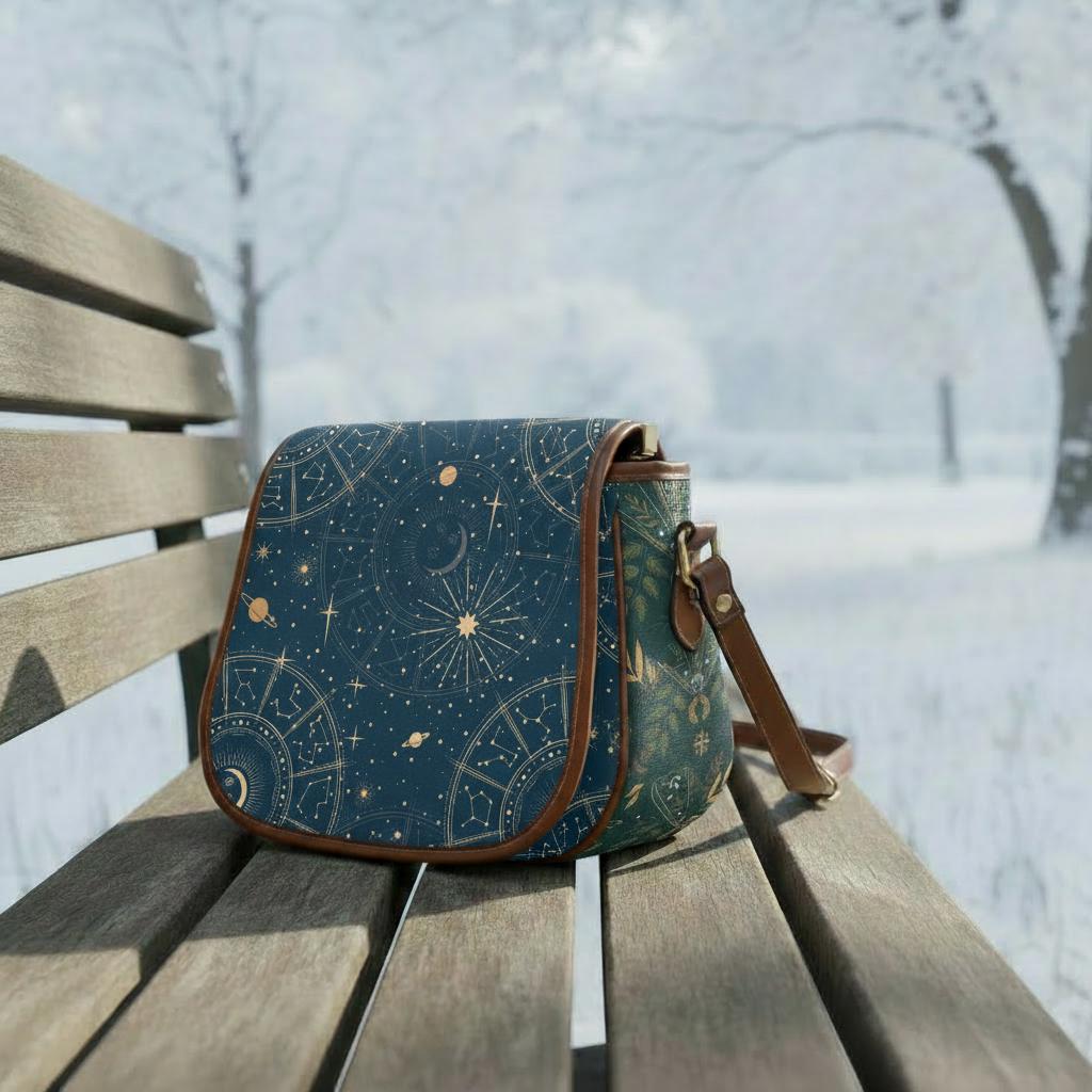 Astrology Planets Saddle Bag - Dark Academia Gothic Crossbody Handbag