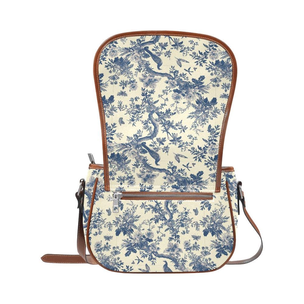Sacoche Vintage Toile de Jouy - Bandoulière Style Vintage Français