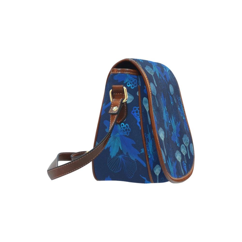 Blue Mushroom Fairycore Saddle Bag - Moody Forest Crossbody