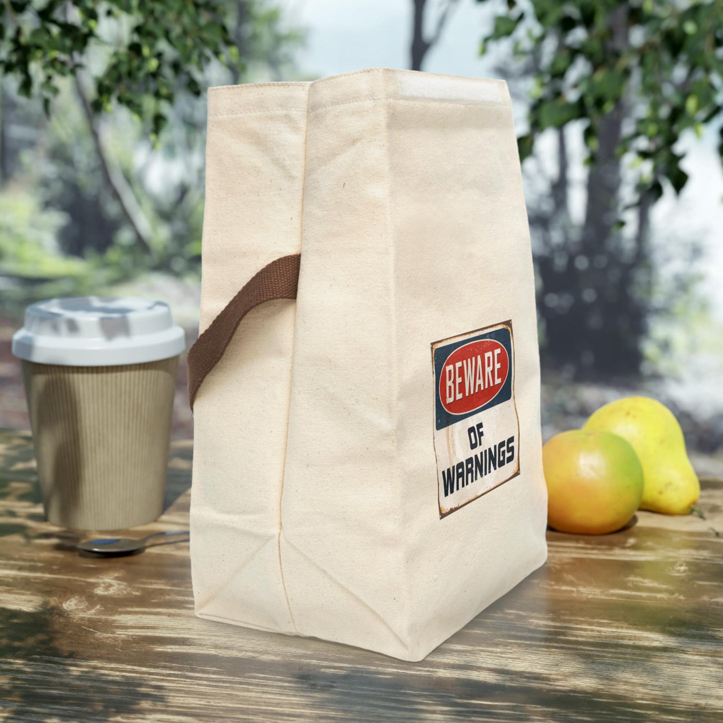 Sarcastic Canvas Lunch Bag With Strap: Eco-Friendly Foodie Gift