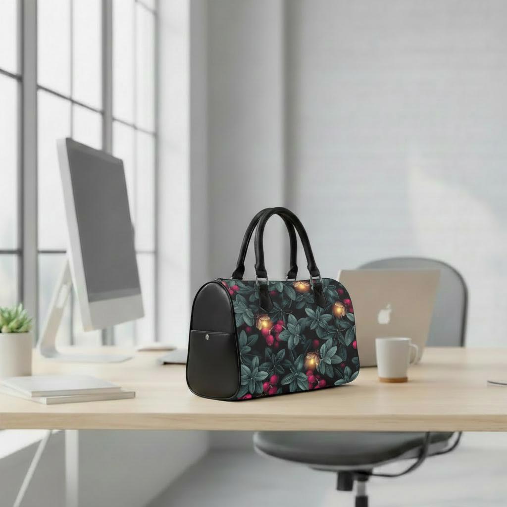 Dark Academia Forest Fireflies Barrel Handbag – Grunge Gothic Whimsy Bag