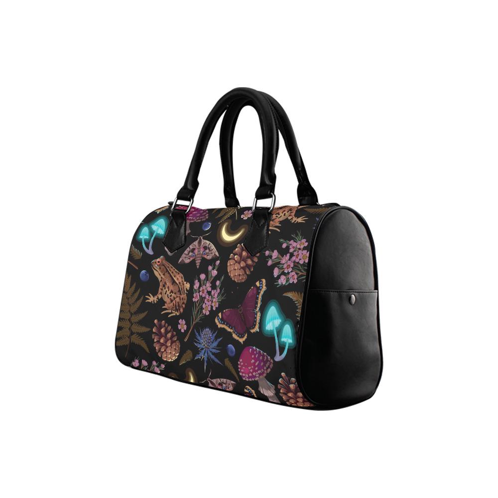 Dark Academia Forest Barrel Handbag – Mushroom Toad Moon Gothic Purse