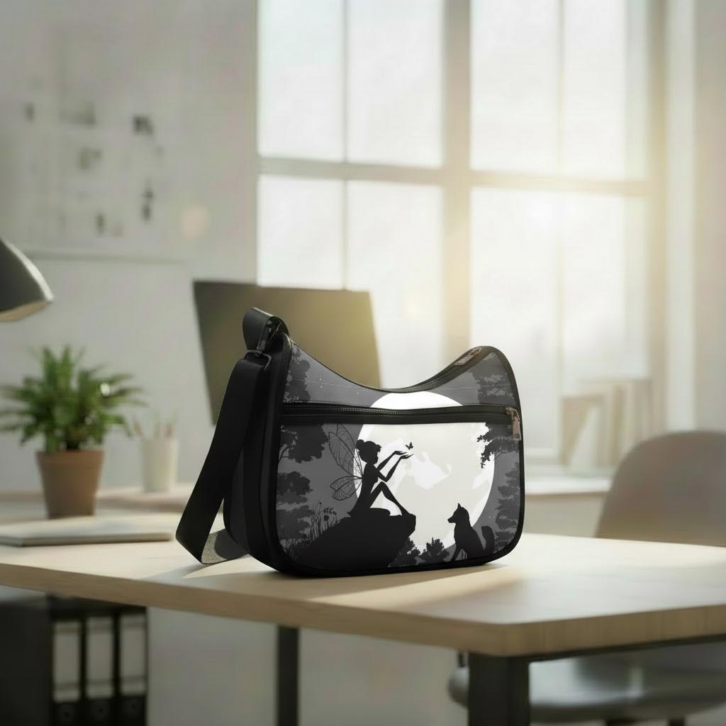 Black White Fairy Moon Shoulder Bag – Fairycore Gothic Hobo Bag