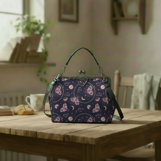 Witchy Astrology Kisslock Crossbody Handbag – Moths & Moon Gothic