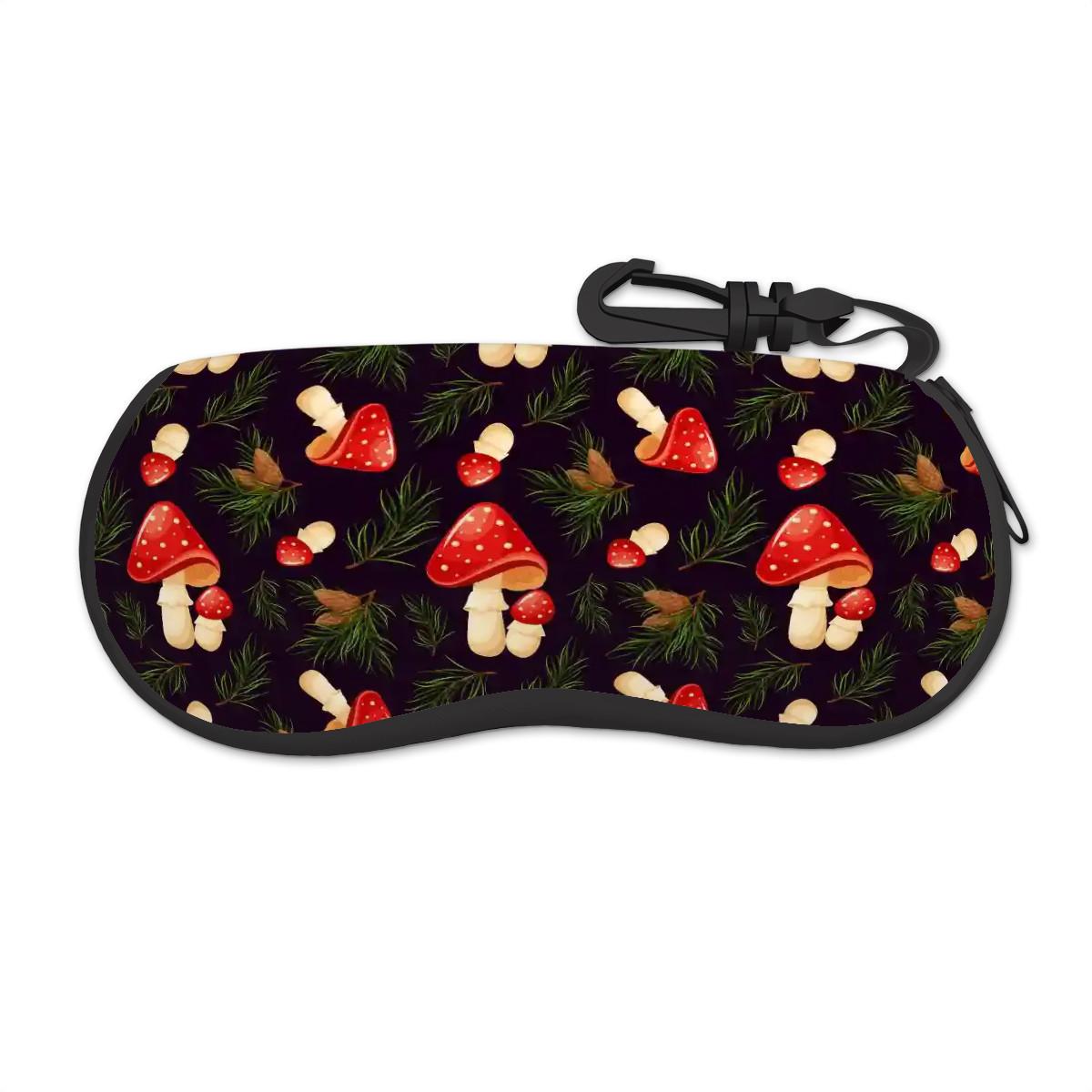 Mushroom Forest Eyeglasses Soft Zipper Case – Dark Academia Toadstool Sunglasses Box