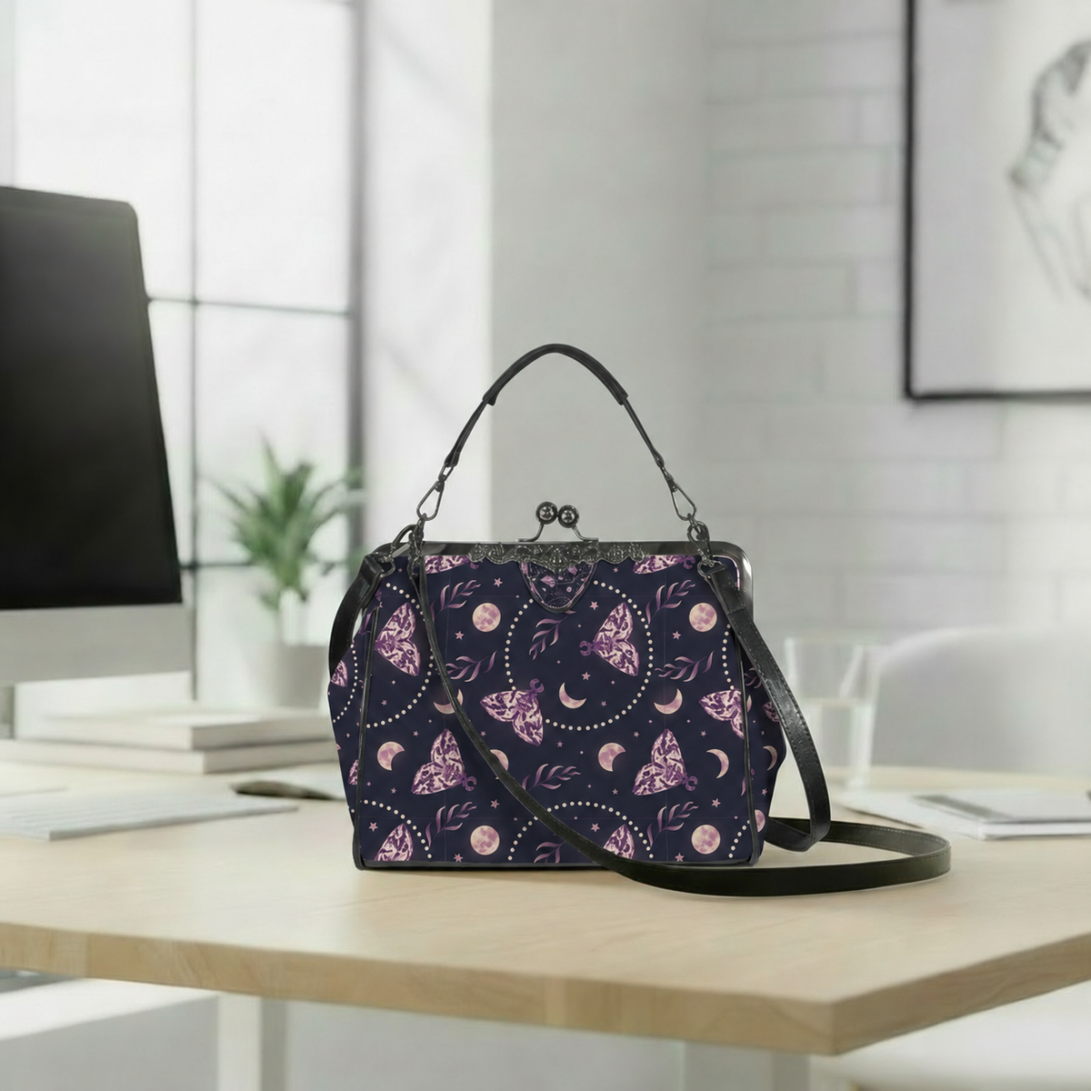 Witchy Astrology Kisslock Crossbody Handbag – Moths & Moon Gothic