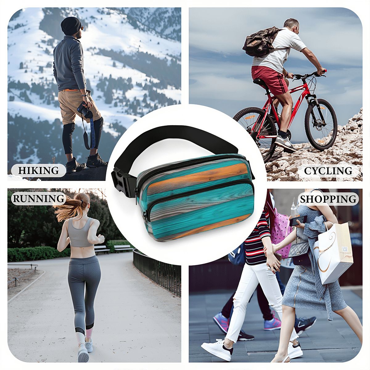Faux-Wood Style Fanny Pack – Travel & Everyday Belt Bag