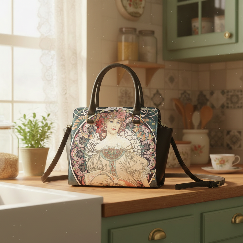 Sac à main bandoulière pour femme Art Nouveau – Sac à main imprimé artistique romantique vintage