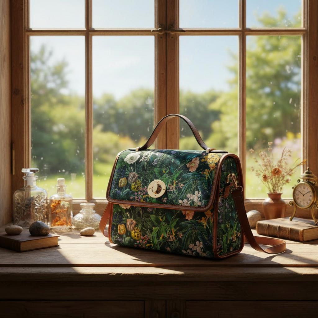 Vintage Flowers Forest Canvas Crossbody Bag – Bold Floral Style Handbag