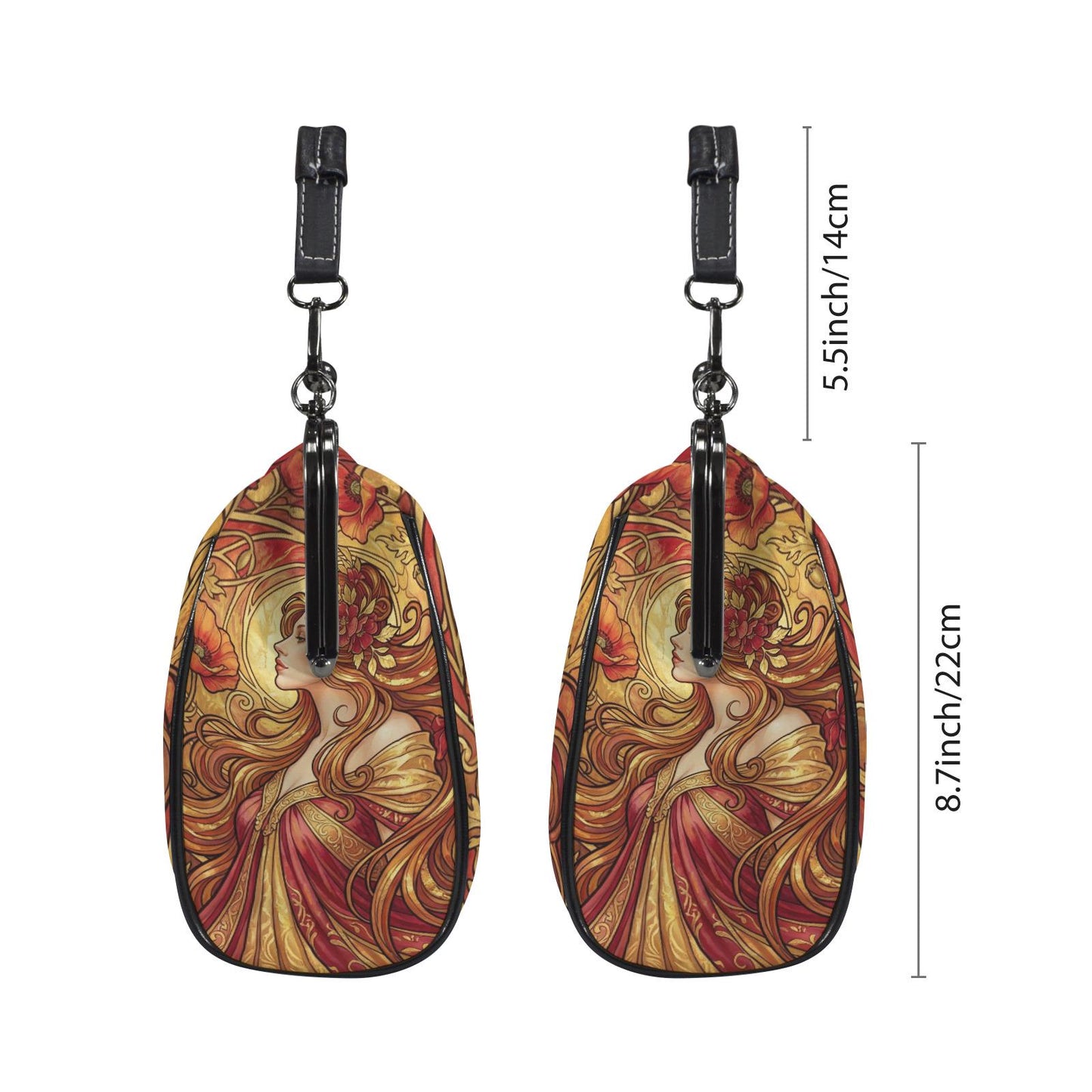 Art Nouveau Style Kisslock Crossbody Handbag - Vintage Romantic Bag
