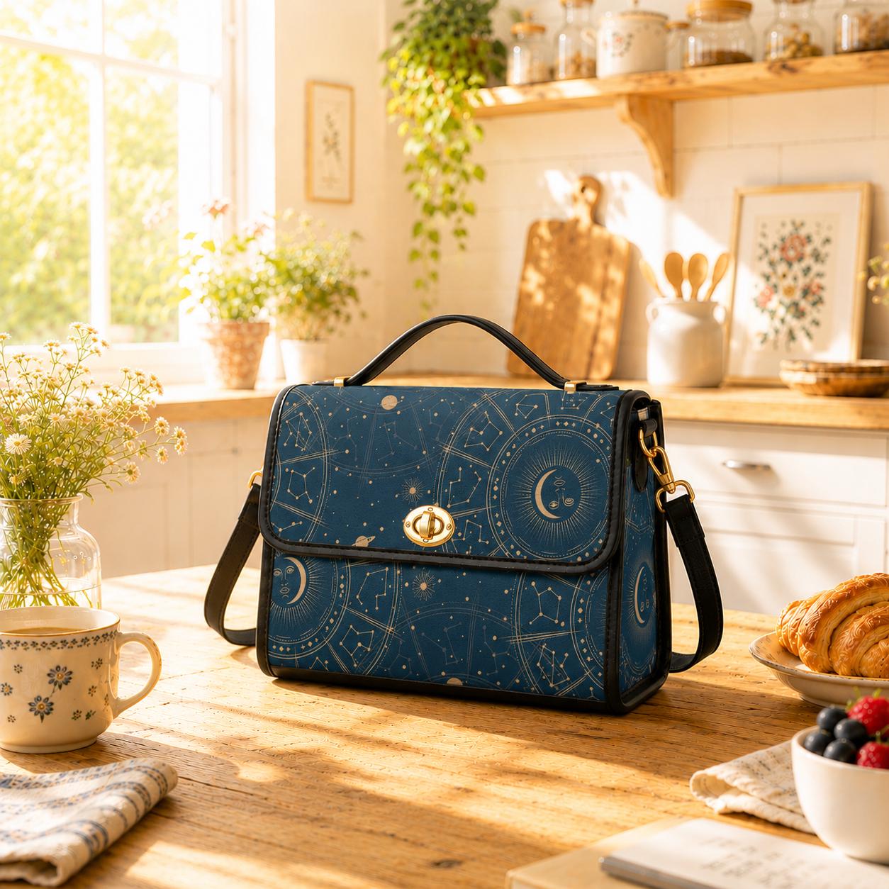 Astrology Moon Planets Edgy Handbag – Witchy Canvas Crossbody