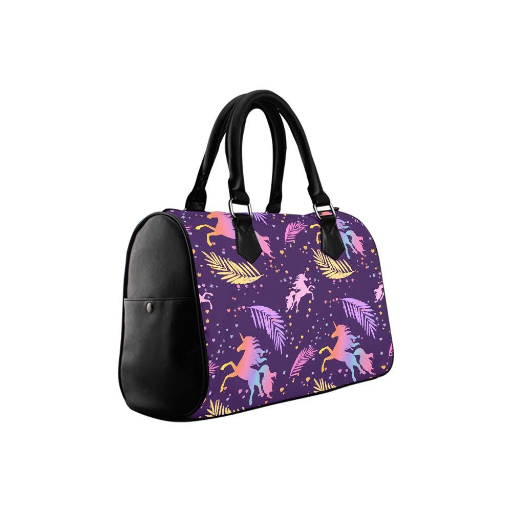 Purple Pink Unicorn Barrel Handbag – Fairycore Everyday Top Handle Purse