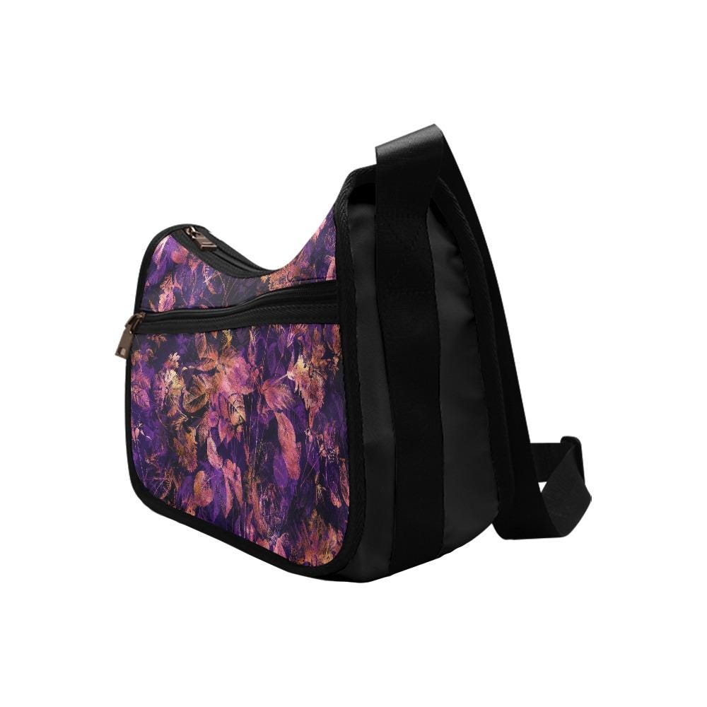 Moody Vintage Flowers Shoulder Bag – Gothic Dark Academia Oxford Fabric Hobo Bag