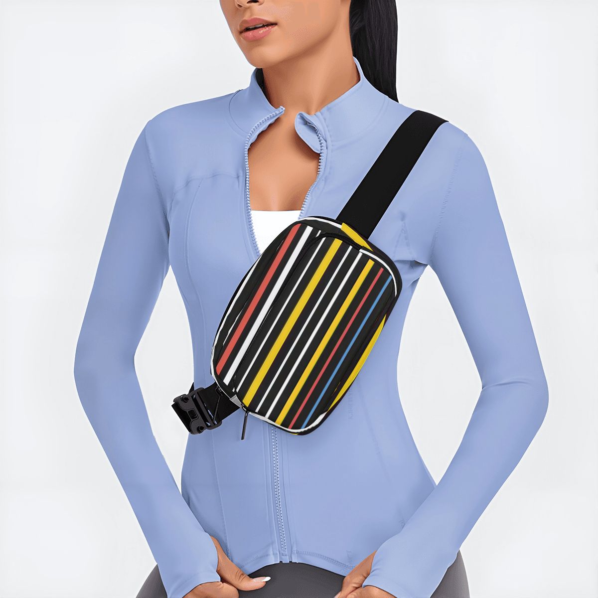 Retro 70s Stripes Waist Bag – Adjustable Crossbody Fanny Pack