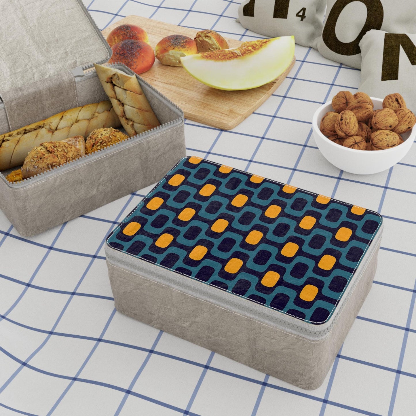 Retro 70s Paper Lunch Bag: Mid-Century Reusable Food Storage