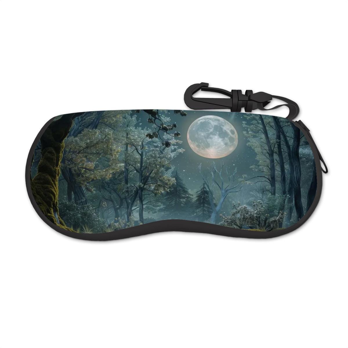 Moody Moon Forest Eyeglass Case – Dark Academia Night Sunglasses Zipper Pouch