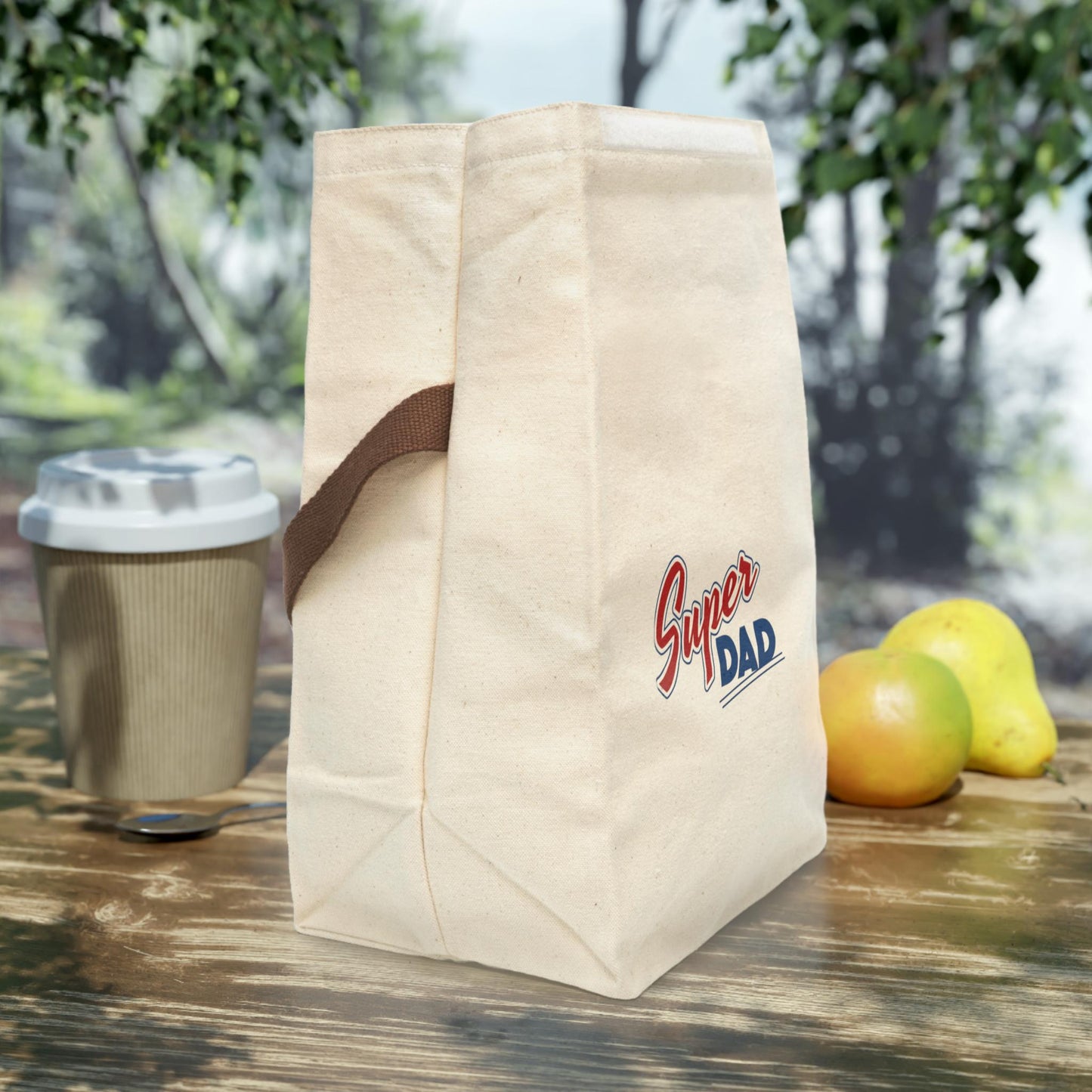 Super Dad Canvas Lunch Bag: Eco-Friendly Cotton Snack Tote, Gift For Him