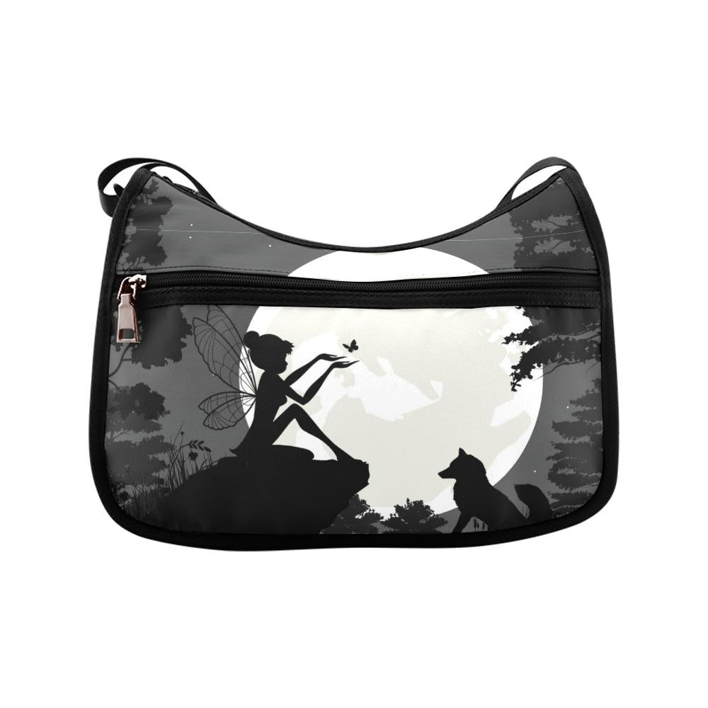 Black White Fairy Moon Shoulder Bag – Fairycore Gothic Hobo Bag